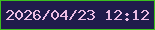 文字の大きさ：1、枠の色：3bc01f、背景の色：201c4b、文字の色：edbde5 無料ブログパーツのブログ時計