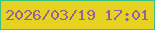 文字の大きさ：4、枠の色：3bc283、背景の色：e6d220、文字の色：94639a 無料ブログパーツのブログ時計