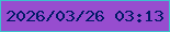 文字の大きさ：3、枠の色：3bc2cd、背景の色：974dcf、文字の色：001966 無料ブログパーツのブログ時計