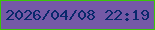 文字の大きさ：3、枠の色：3bc607、背景の色：7559a6、文字の色：08286c 無料ブログパーツのブログ時計