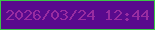 文字の大きさ：5、枠の色：3bc647、背景の色：590a8d、文字の色：982ca1 無料ブログパーツのブログ時計