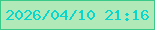文字の大きさ：4、枠の色：3bc989、背景の色：b2e9b8、文字の色：07d7cd 無料ブログパーツのブログ時計