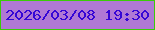 文字の大きさ：2、枠の色：3bcb09、背景の色：b078d5、文字の色：3506d5 無料ブログパーツのブログ時計