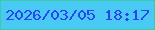 文字の大きさ：1、枠の色：3bcba5、背景の色：49caf5、文字の色：2c44f0 無料ブログパーツのブログ時計