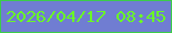 文字の大きさ：4、枠の色：3bcc4a、背景の色：707dd2、文字の色：6af826 無料ブログパーツのブログ時計