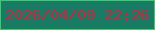 文字の大きさ：1、枠の色：3bcd66、背景の色：197b64、文字の色：c42740 無料ブログパーツのブログ時計