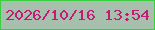 文字の大きさ：1、枠の色：3bcf3f、背景の色：a7c0ad、文字の色：c41b76 無料ブログパーツのブログ時計