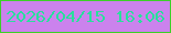 文字の大きさ：2、枠の色：3bd028、背景の色：cb82ed、文字の色：29df9c 無料ブログパーツのブログ時計