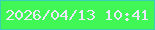 文字の大きさ：5、枠の色：3bd0b6、背景の色：40f755、文字の色：ece7ff 無料ブログパーツのブログ時計