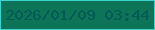 文字の大きさ：3、枠の色：3bd3cd、背景の色：0d7458、文字の色：015a55 無料ブログパーツのブログ時計