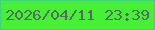 文字の大きさ：2、枠の色：3bd476、背景の色：47ef35、文字の色：526e64 無料ブログパーツのブログ時計