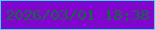 文字の大きさ：2、枠の色：3bd5fe、背景の色：8006ce、文字の色：146842 無料ブログパーツのブログ時計