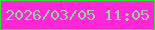 文字の大きさ：3、枠の色：3bd93a、背景の色：fd27d6、文字の色：93d3a1 無料ブログパーツのブログ時計