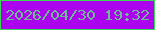 文字の大きさ：3、枠の色：3bd952、背景の色：ab03ee、文字の色：6dbc98 無料ブログパーツのブログ時計