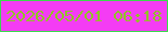 文字の大きさ：1、枠の色：3bda4d、背景の色：f43cf4、文字の色：92c128 無料ブログパーツのブログ時計