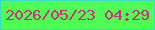 文字の大きさ：5、枠の色：3bdacc、背景の色：4dfd52、文字の色：d02c81 無料ブログパーツのブログ時計