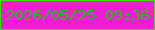 文字の大きさ：5、枠の色：3bdf09、背景の色：f31bd3、文字の色：17c211 無料ブログパーツのブログ時計
