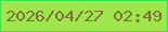 文字の大きさ：5、枠の色：3bdf49、背景の色：9ee64c、文字の色：797137 無料ブログパーツのブログ時計