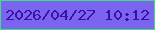 文字の大きさ：4、枠の色：3be080、背景の色：7c65ee、文字の色：3911aa 無料ブログパーツのブログ時計
