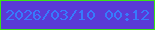 文字の大きさ：5、枠の色：3be216、背景の色：5a3ad6、文字の色：377afc 無料ブログパーツのブログ時計