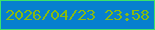 文字の大きさ：2、枠の色：3be36b、背景の色：0680ce、文字の色：87bb12 無料ブログパーツのブログ時計