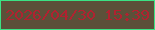 文字の大きさ：3、枠の色：3be384、背景の色：5b5039、文字の色：b02230 無料ブログパーツのブログ時計