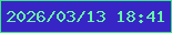 文字の大きさ：5、枠の色：3be783、背景の色：3825c5、文字の色：66f9a5 無料ブログパーツのブログ時計