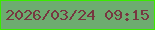 文字の大きさ：2、枠の色：3bea00、背景の色：6dac70、文字の色：773741 無料ブログパーツのブログ時計