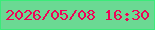 文字の大きさ：2、枠の色：3beb79、背景の色：6bd993、文字の色：ef0257 無料ブログパーツのブログ時計