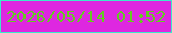 文字の大きさ：5、枠の色：3bebc9、背景の色：de27e0、文字の色：62cc1f 無料ブログパーツのブログ時計