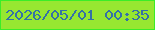 文字の大きさ：3、枠の色：3bed28、背景の色：97e731、文字の色：3471a7 無料ブログパーツのブログ時計
