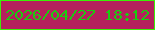 文字の大きさ：2、枠の色：3bef07、背景の色：b5205d、文字の色：1bcb10 無料ブログパーツのブログ時計