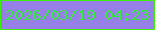 文字の大きさ：5、枠の色：3bf109、背景の色：9680e8、文字の色：36ea3f 無料ブログパーツのブログ時計