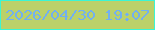 文字の大きさ：4、枠の色：3bf5d4、背景の色：bbd169、文字の色：72b0f0 無料ブログパーツのブログ時計
