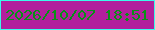 文字の大きさ：4、枠の色：3bfaeb、背景の色：b21f9d、文字の色：079117 無料ブログパーツのブログ時計