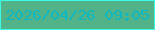 文字の大きさ：3、枠の色：3bfbe8、背景の色：52b388、文字の色：0eb8c3 無料ブログパーツのブログ時計