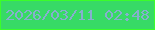 文字の大きさ：1、枠の色：3bfd2a、背景の色：37da66、文字の色：86afce 無料ブログパーツのブログ時計