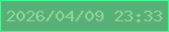 文字の大きさ：2、枠の色：3bfd8c、背景の色：56b077、文字の色：91d595 無料ブログパーツのブログ時計