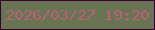 文字の大きさ：2、枠の色：3c0132、背景の色：697455、文字の色：b96174 無料ブログパーツのブログ時計