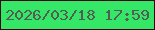 文字の大きさ：4、枠の色：3c0314、背景の色：35e766、文字の色：535d55 無料ブログパーツのブログ時計