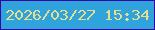 文字の大きさ：4、枠の色：3c03a4、背景の色：2fa3db、文字の色：e7dd8f 無料ブログパーツのブログ時計