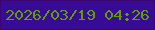 文字の大きさ：1、枠の色：3c0571、背景の色：380b97、文字の色：629d02 無料ブログパーツのブログ時計