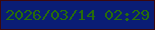 文字の大きさ：4、枠の色：3c080d、背景の色：0a1d75、文字の色：276c0a 無料ブログパーツのブログ時計