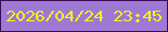 文字の大きさ：4、枠の色：3c0a58、背景の色：9e79d4、文字の色：f5f414 無料ブログパーツのブログ時計