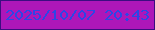 文字の大きさ：3、枠の色：3c0d81、背景の色：ad17b9、文字の色：2d46e6 無料ブログパーツのブログ時計