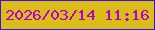 文字の大きさ：2、枠の色：3c0eea、背景の色：dabd16、文字の色：b600d3 無料ブログパーツのブログ時計