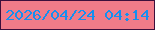 文字の大きさ：1、枠の色：3c0f3c、背景の色：f07b89、文字の色：158fef 無料ブログパーツのブログ時計