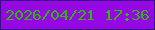 文字の大きさ：1、枠の色：3c0f8a、背景の色：9608e3、文字の色：2bb906 無料ブログパーツのブログ時計