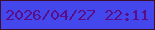文字の大きさ：1、枠の色：3c1028、背景の色：4447eb、文字の色：590d87 無料ブログパーツのブログ時計