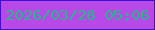 文字の大きさ：2、枠の色：3c10d9、背景の色：b849e9、文字の色：1fba89 無料ブログパーツのブログ時計